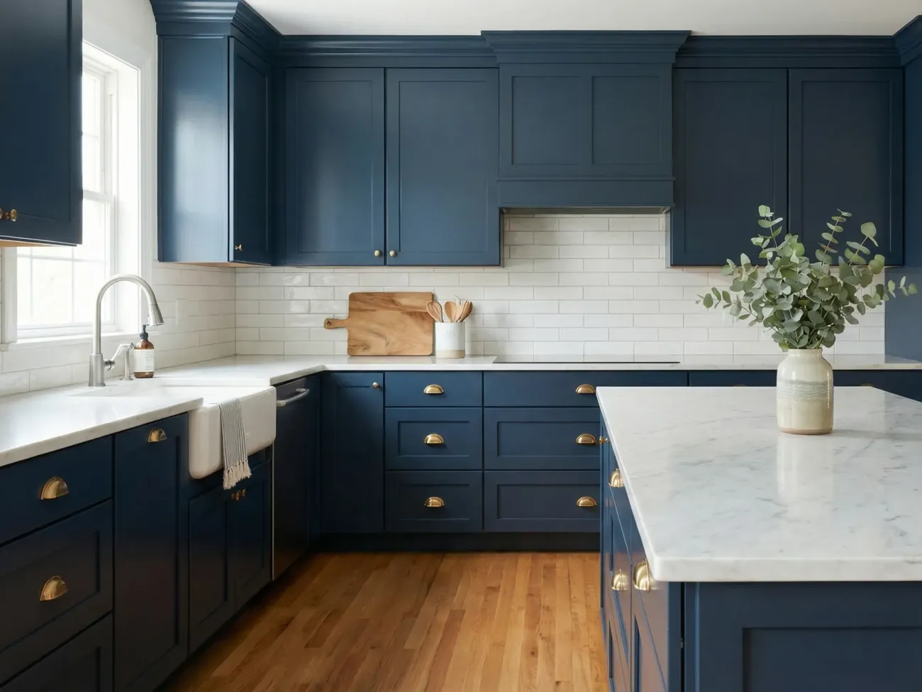 Kitchen with refinished cabinets by Greystone Painting in Front Royal, Virginia