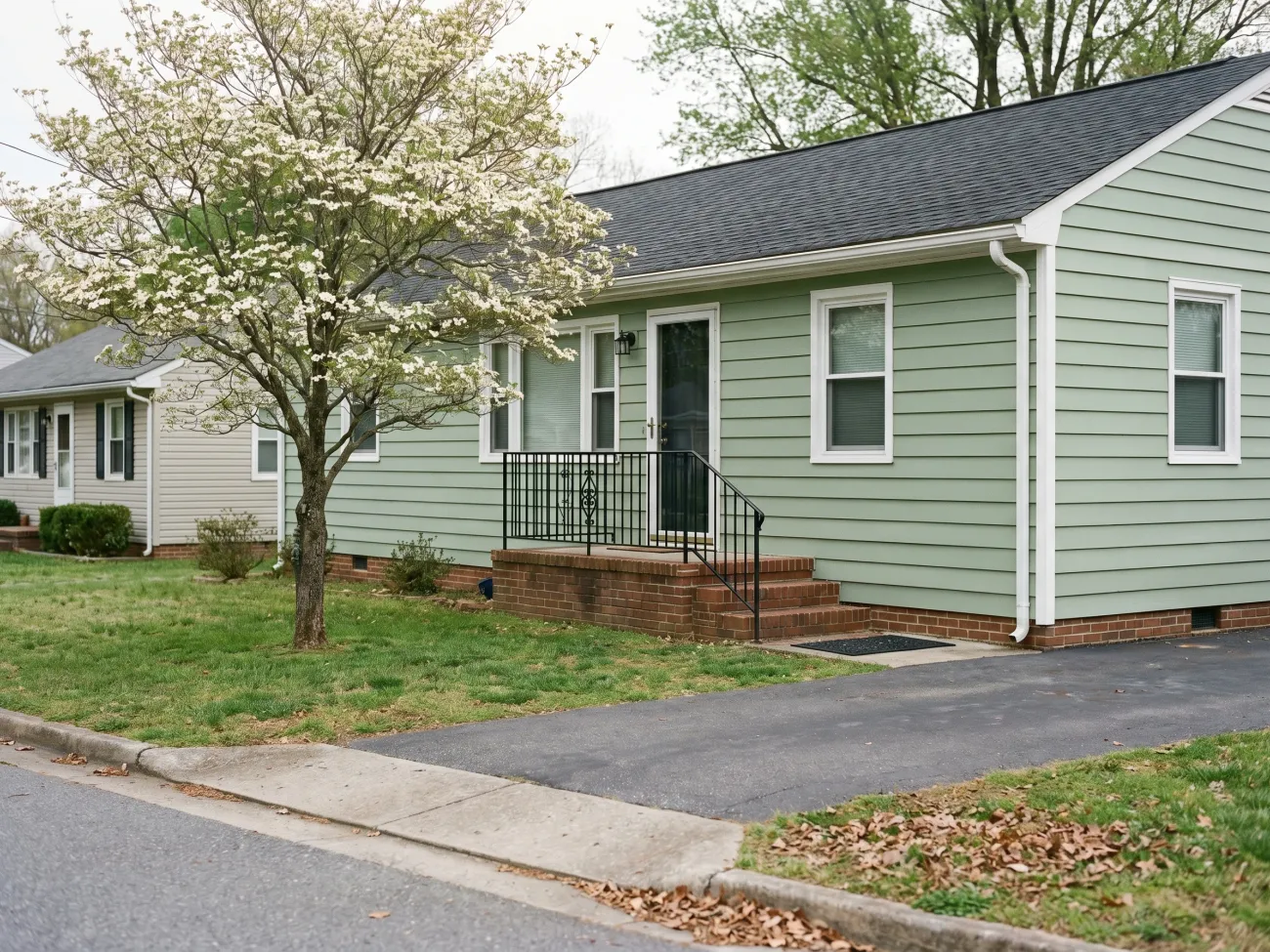 Rural Virginia cedar-sided home with a solid opaque painted finish