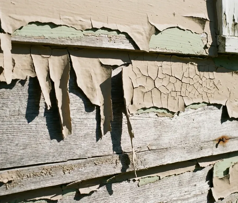 Peeling paint and coating failure on cedar siding