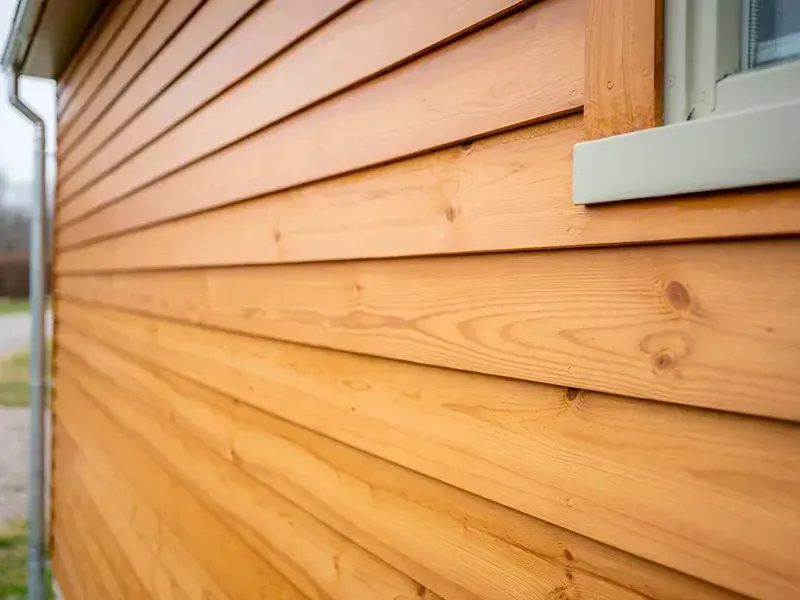 Cedar siding home after professional restoration and refinishing