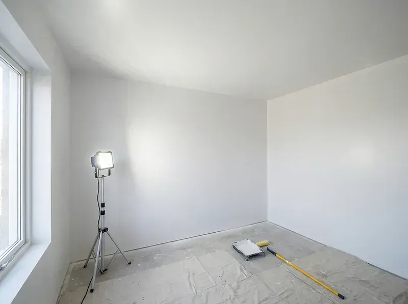 Smooth drywall repair finished and ready for paint