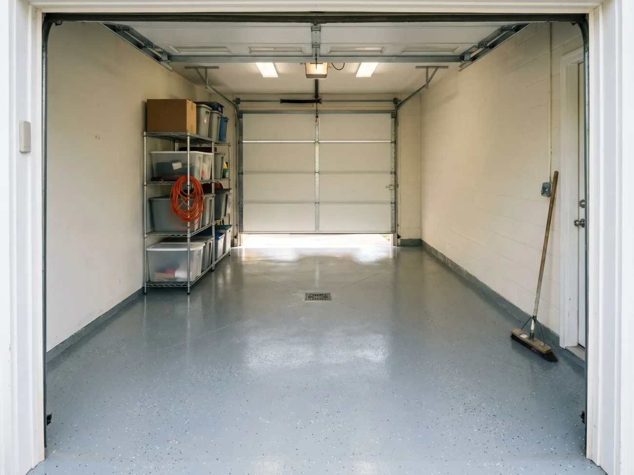 Close-up of an epoxy floor finish showing smooth, glossy surface detail