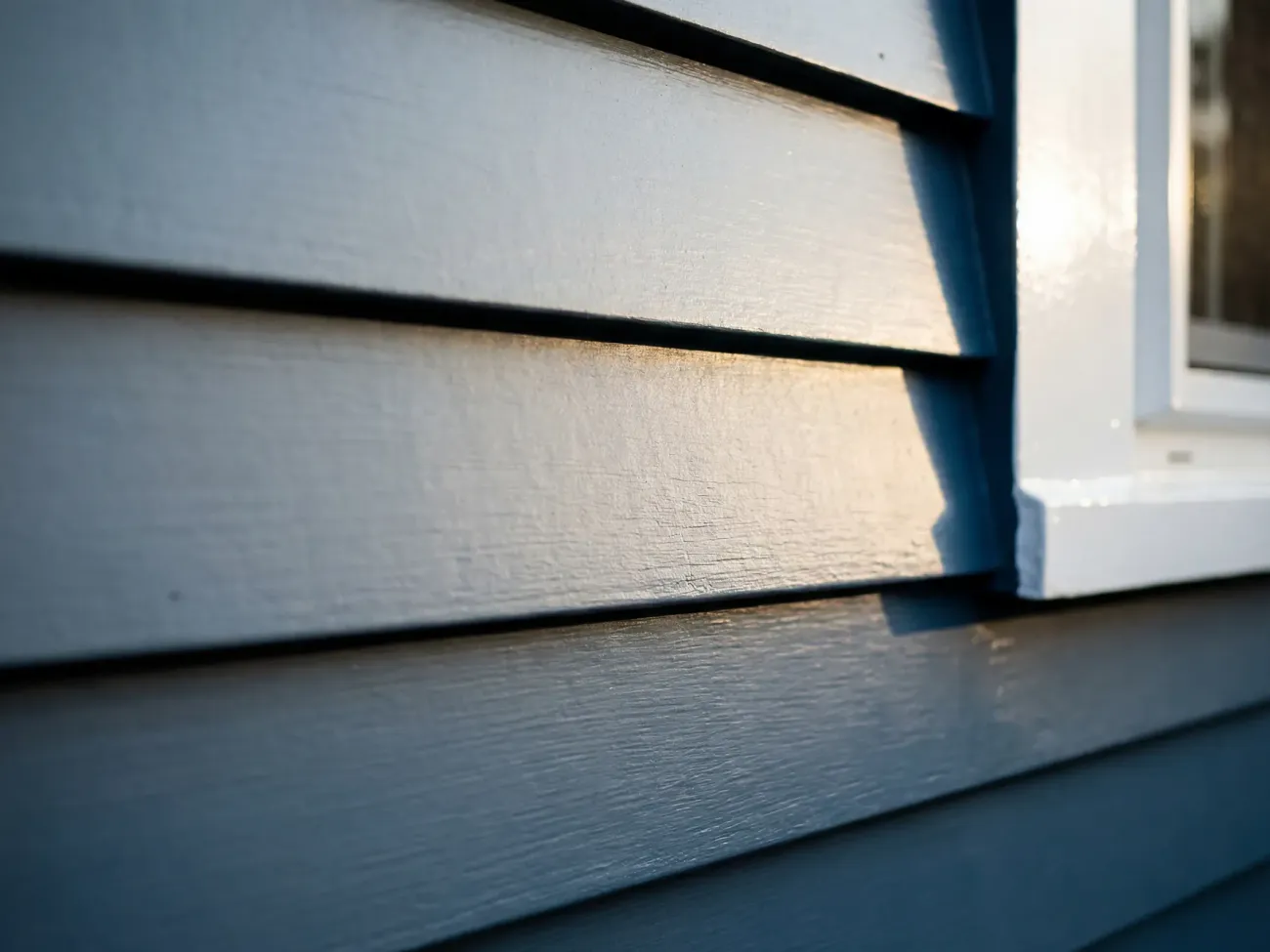 Close-up of freshly painted exterior siding showing smooth sheen and finish