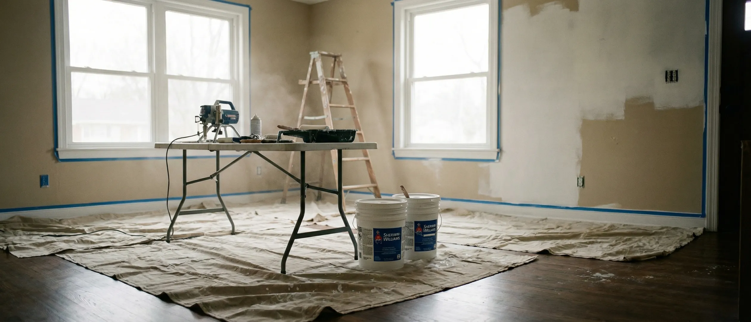 David Foster, painting contractor, inspecting completed work at a Virginia home