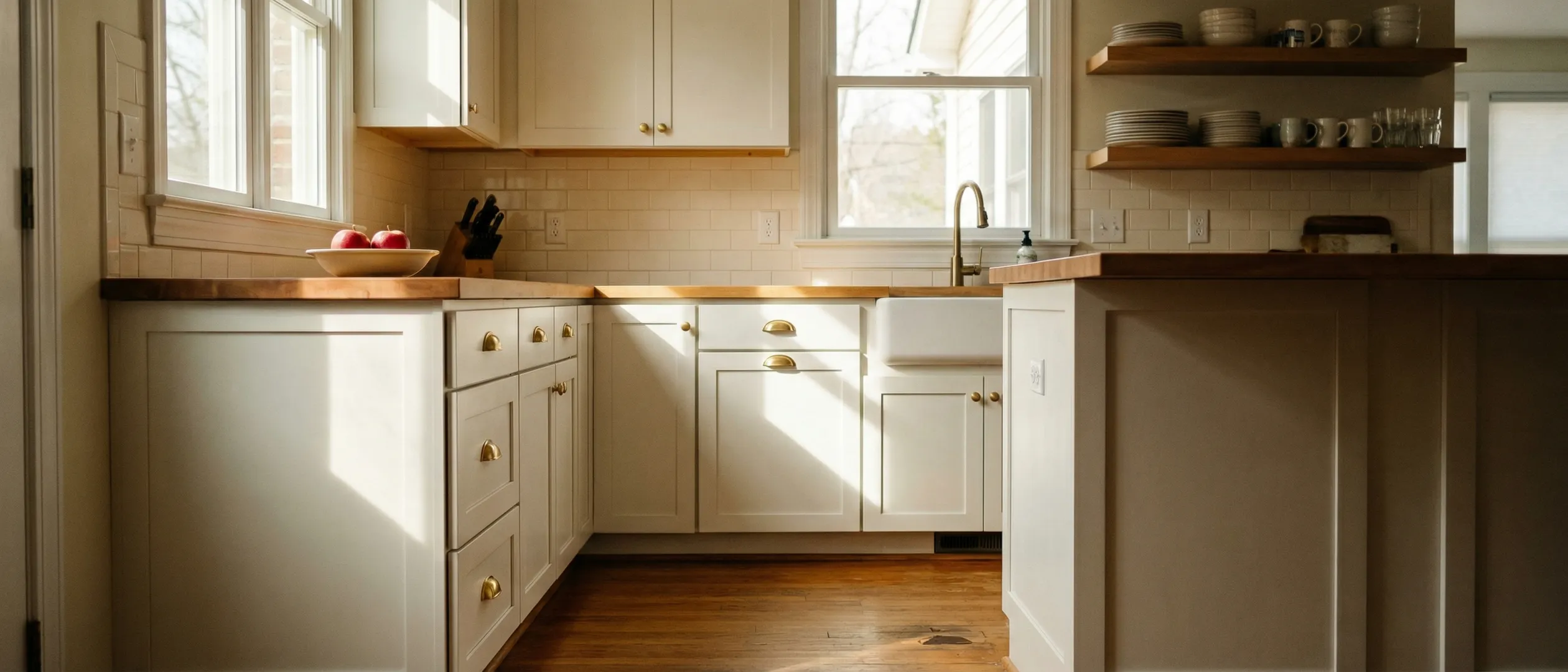 Kitchen with refinished cabinets by Greystone Painting in Front Royal, Virginia