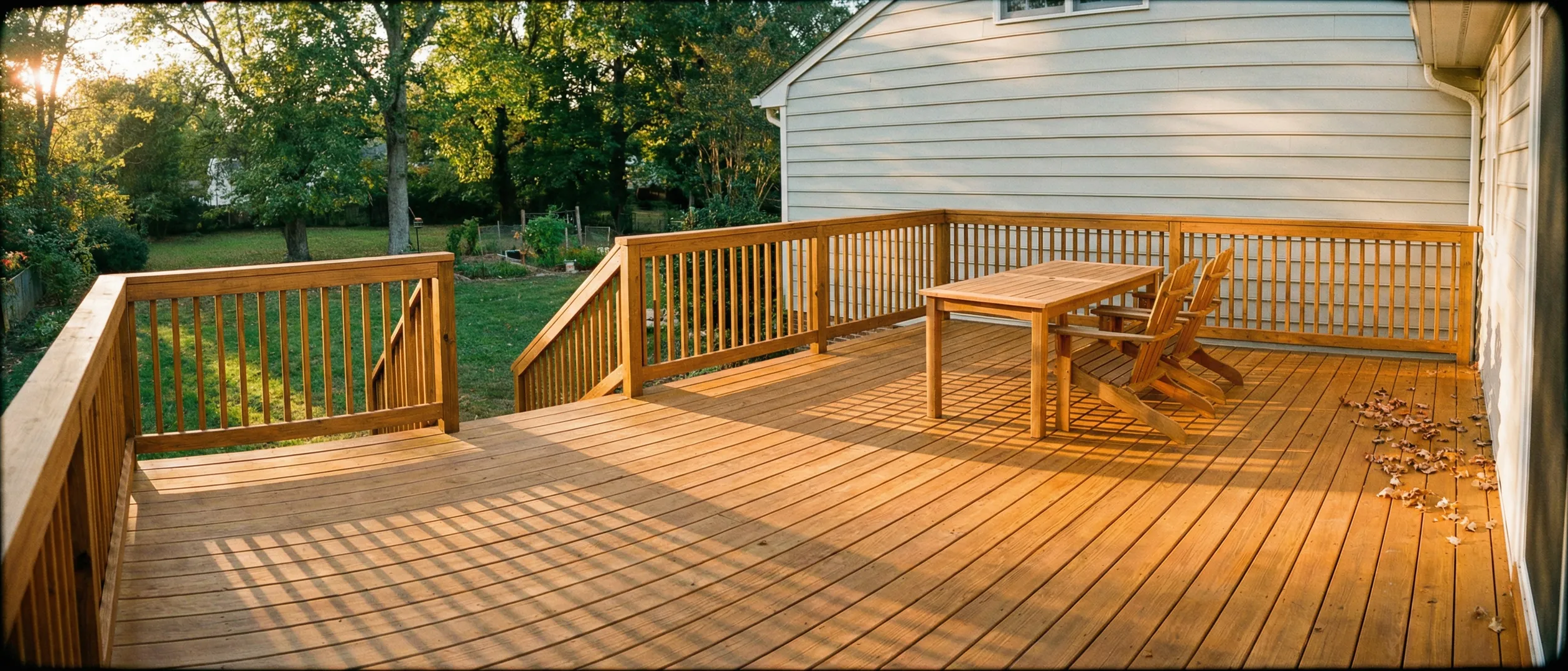 Freshly stained deck in Front Royal, Virginia by Greystone Painting