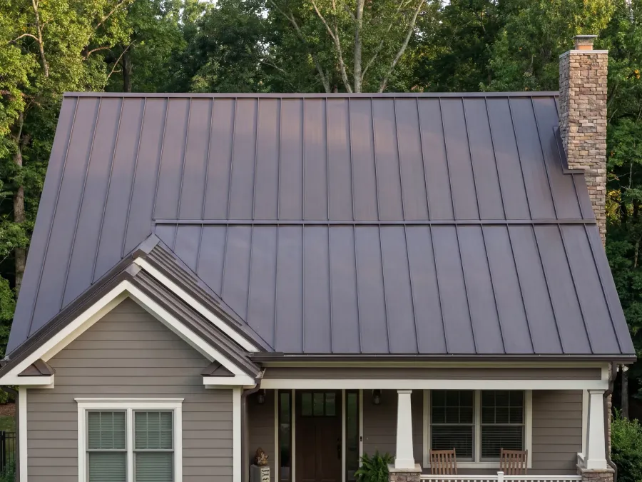 Standing seam metal roof with fresh protective coating