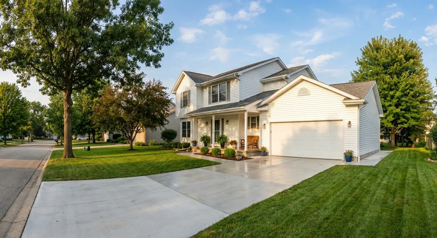 Clean home exterior after professional power washing by Greystone Painting