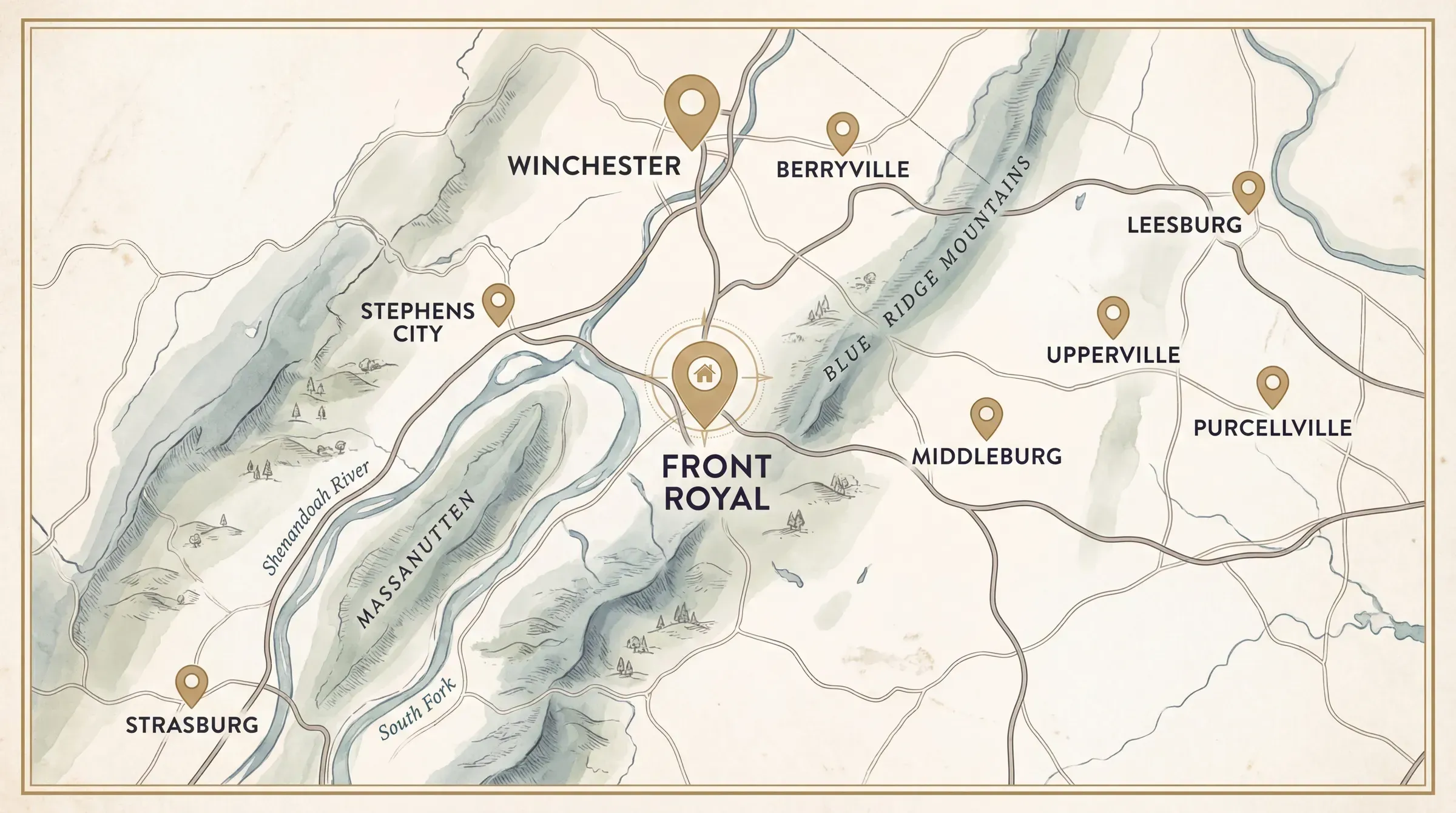 Service area coverage map showing Greystone Painting locations across Northern Virginia