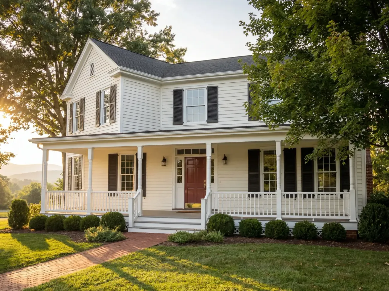 Freshly painted Virginia colonial home by Greystone Painting